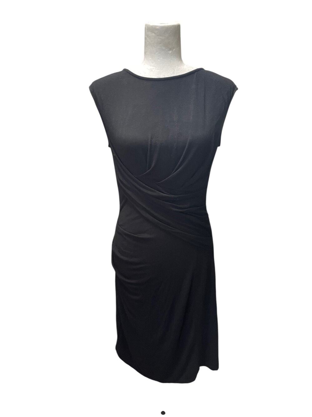 Kut From the Kloth Mollee Sheath Dress Jersey Knit Wrap Black Size 6